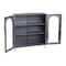 Hello Honey® Solstice 3ft. Black Metal Cabinet with Arched Glass Doors